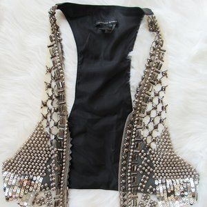 Beaded and studded vest